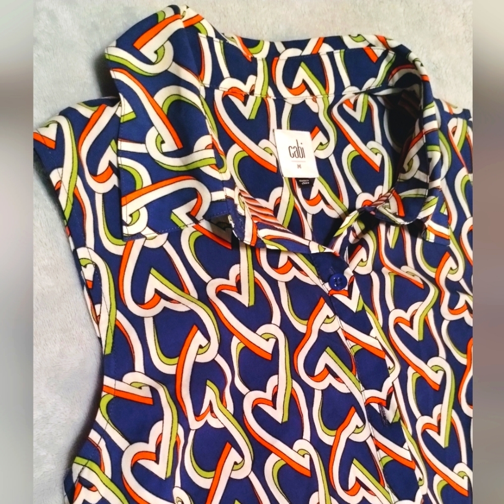 Cabi- Collared Button Front Heart Link Sleeveless… - image 7